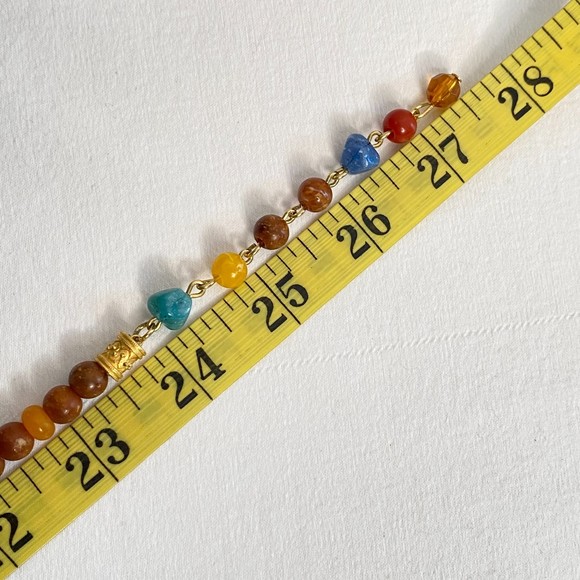 Liz Claiborne Necklace Multicolor Beads And Gold Tone Discs - Picture 6 of 6